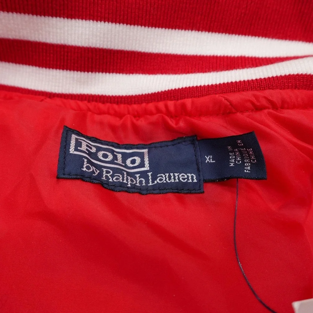 New York Yankees Jacket Mens XL Red MLB Baseball Polo Ralph Lauren Varsity
